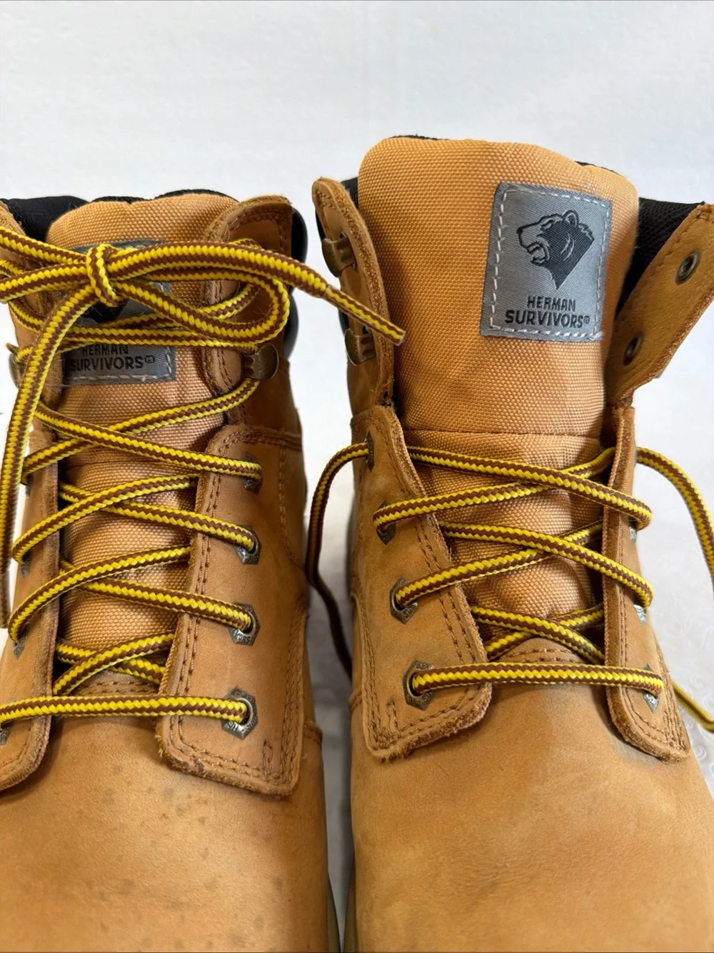 Herman Survivors Mens Boulder Steel Toe Work Boot Size 9W Tan Leather Safety